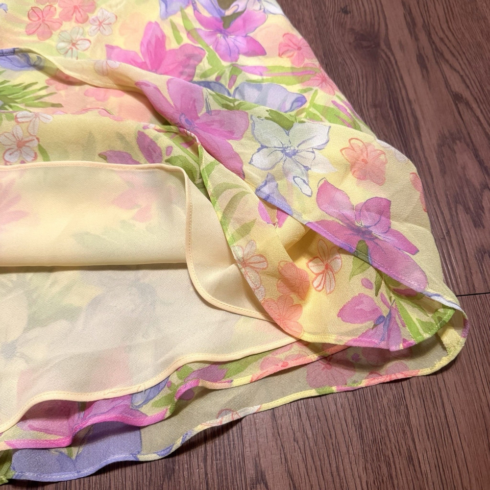 NWT Anne Klein Vintage 100% Silk Midi Dress Size:8 Designer Floral Double Layers - Picture 12 of 16